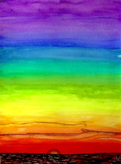 Rainbow Sunset Painting by Nieve Andrea