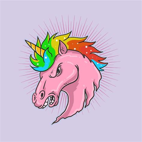 Ilustración De Cabeza De Unicornio Vector Premium