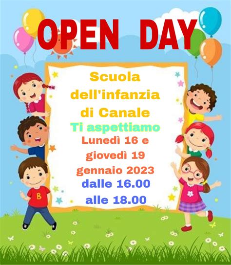 OPEN DAY SCUOLA DELL INFANZIA Notizie Istituto Comprensivo Canale