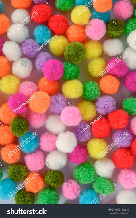 Colorful Pom Pom Background Stock Photo 597813539 Shutterstock