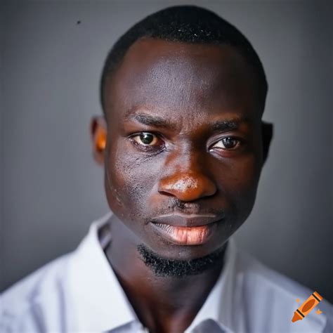 Portrait Of A Nigerian Man With Striking Features In Rainy Weather On