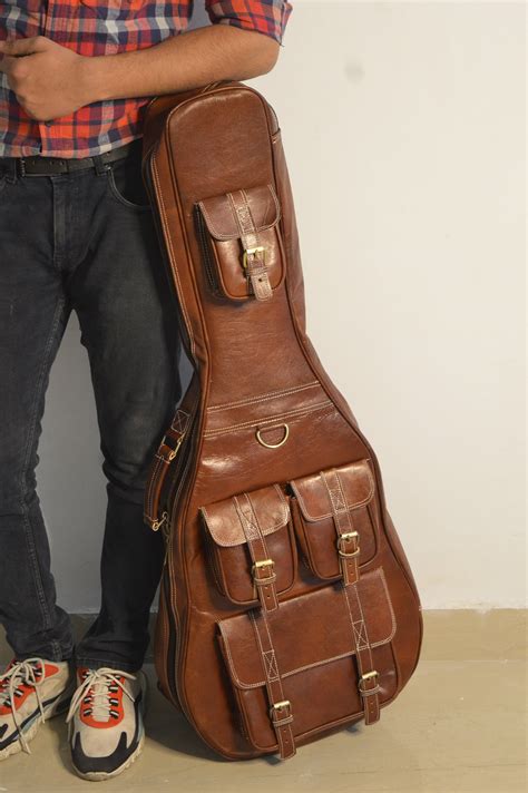 Leather Guitar Case Soft Case Guitar Bag Leather Case - Etsy