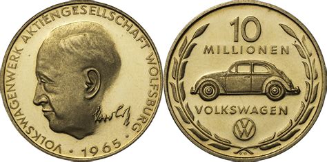 Wolfsburg Medaille 1965 Volkswagen Auf 10 Millionen VW Käfer EF MA