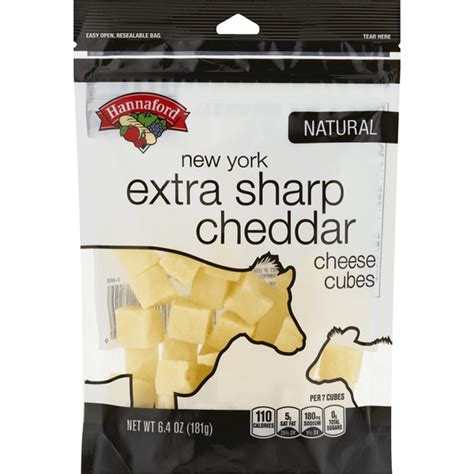 Hannaford Cheese Cubes Natural Extra Sharp Cheddar New York Oz