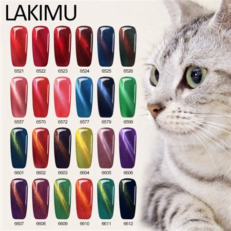 Lakimu 3D ojos de gato rojo esmaltes de Gel magnético híbrido fuera