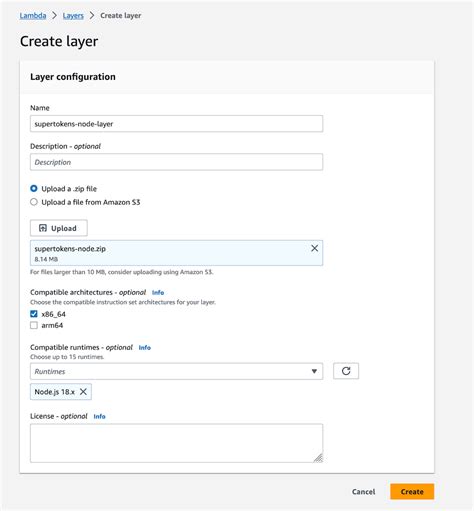 Set up Lambda layer | SuperTokens Docs