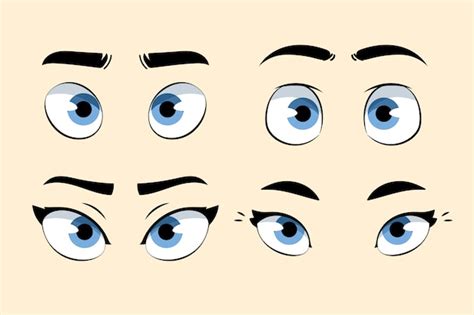 Ilustra O Desenhada M O Dos Desenhos Animados Dos Olhos Azuis