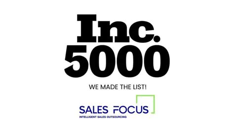 Sales Focus Inc Ranks Among Americas Fastest Growing Companies On The