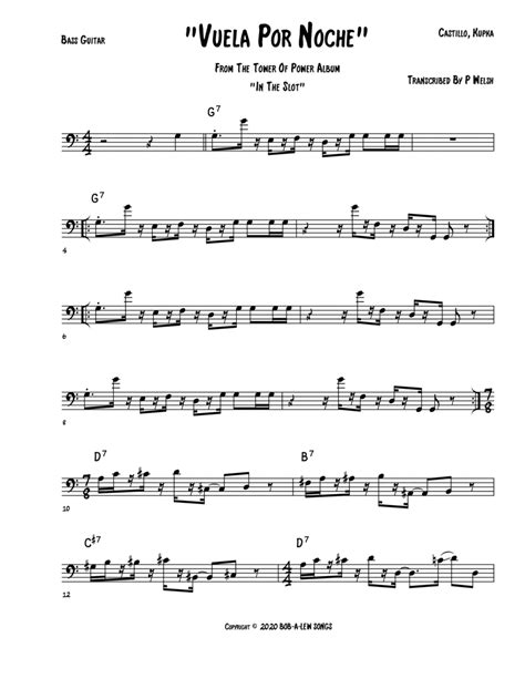 Vuela Por Noche Arr Accubass By Tower Of Power Sheet Music For