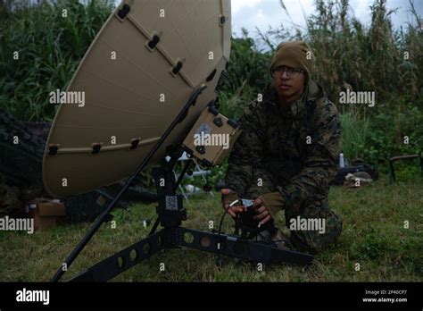 Us Marine Corps Lance Cpl Jesse Jimenez A Satellite Communications Operator With Combat