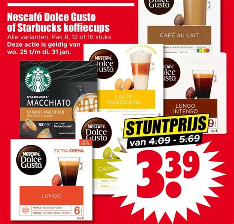 Nescafé Dolce Gusto Of Starbucks Koffiecups Aanbieding bij Dirk