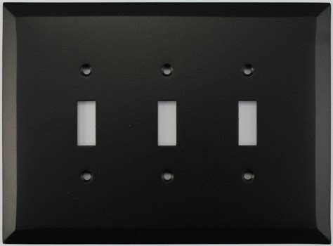 Jumbo Black Switch Plates 3 Gang Toggle Switch