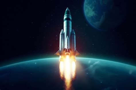 Rocket flying through space | AI-generated image