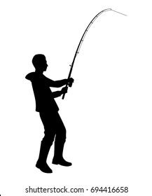 Fisherman Silhouette Vector Stock Vector (Royalty Free) 694416658 ...