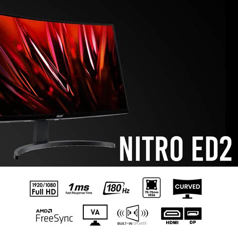 Acer Nitro Ed S Fhd Va Hz Freesync Curved Gaming Monitor