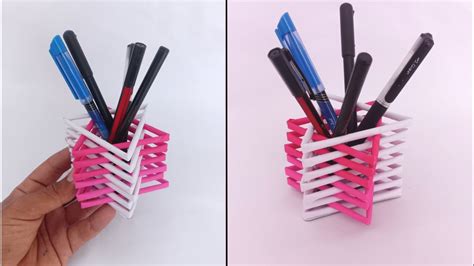 DIY Pen Stand Using Plastic Bottle Plastic Bottle Craft Ideas Pen