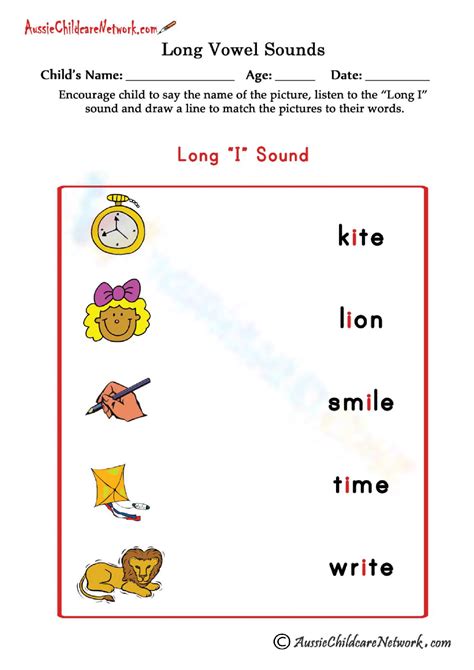 Long I Sound Worksheet