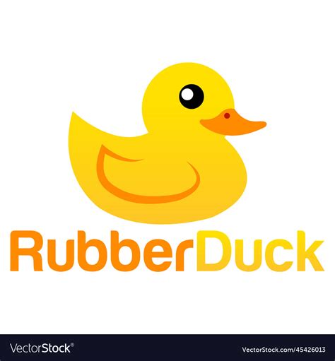 Rubber duck logo flat design template Royalty Free Vector