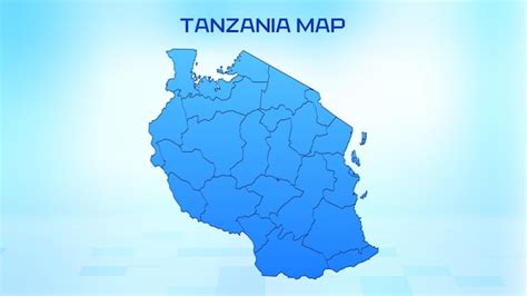 Premium Vector Blue Detailed Map Of Tanzania With States