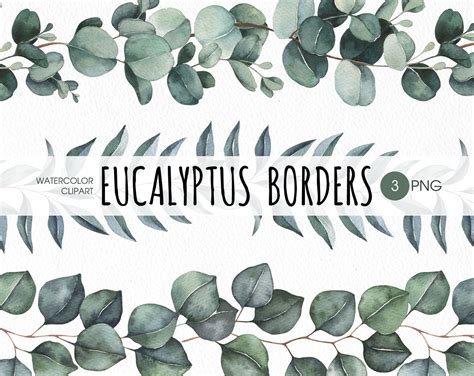 Greenery Border Png Clipart Greenery Garland Clipart Watercolor