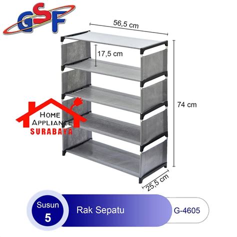 Jual Rak Sepatu Sandal Kain Susun Ruang Portable Multifungsi Gsf