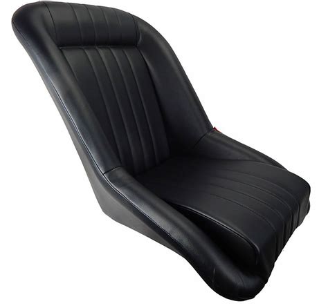 Classic Low Back Pair 2 X Black Leather Car Bucket Seats Hot Rod New