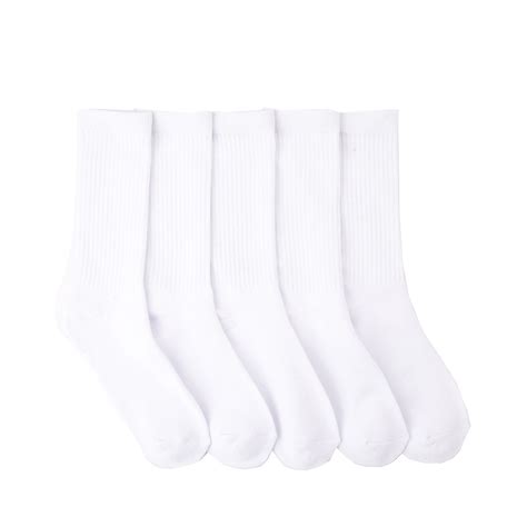 Womens White Crew Socks 5 Pack | JourneysCanada