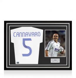 Fabio Cannavaro Back Signed Real Madrid Teamgeist Shirt In Hero Frame