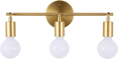 Baoden Brushed Brass Bathroom Wall Sconce 3 Lights Vanity Modern