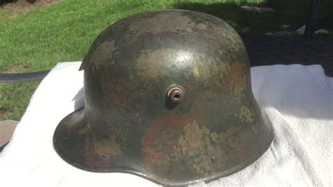 WWI M16 Stahlhelm battle damaged vet bring back from 1918 - YouTube