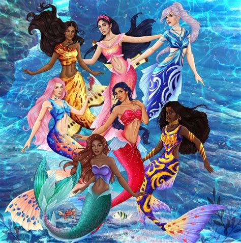 The Little Mermaid Sisters Beautiful Mermaid Art