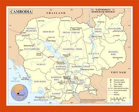 Political And Administrative Map Of Cambodia Maps Of Cambodia Maps