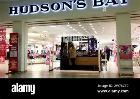 One Side Of People Shopping Inside Hudson S Bay Inside Burnaby Shopping