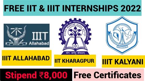 Iit Iiit Free Internships Stipend Latest Government