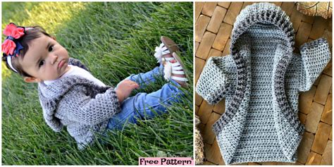 Crochet Baby Hoodie - Free Pattern - DIY 4 EVER