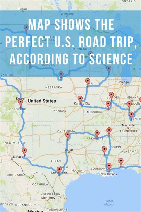 Map Shows the Perfect U.S. Road Trip, According to Science | Road trip planning, Road trip map ...