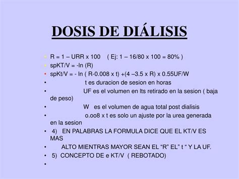 PPT DIÁLISIS ADECUADA CANTIDAD DE DIÁLISIS DOSIS DE DIÁLISIS