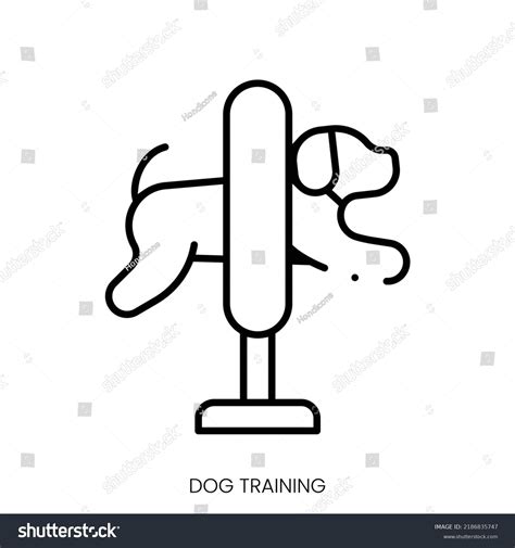 Dog Training Icon Linear Style Sign Stock Vector (Royalty Free ...