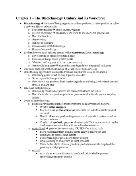 Chapter 1 Lecture Notes Chapter 1 The Biotechnology Century And