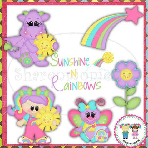 Sunshine and Rainbows Digital Clipart by SharenmomentsClipart, $1.75 ...