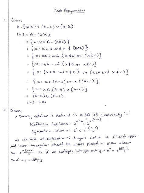 Maths Assignment | PDF