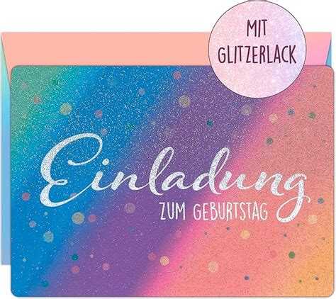 Calluna Einladungskarten Zum Kindergeburtstag Mit Glitzerlack Und