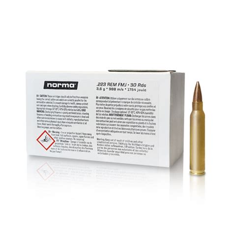 Norma Rifle Ammunition 223 Rem FMJ 55 Gr 3 6 G Best Price Check