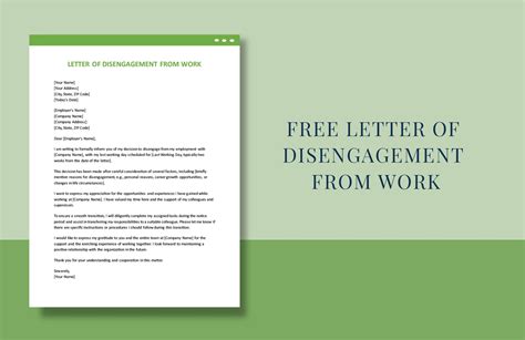 Free Letter Of Disengagement From Work Download In Word Pdf