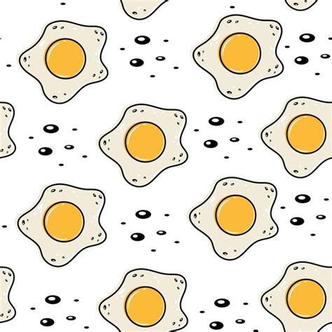 Premium Vector Fried Eggs Pattern Color Vector Illustration Background