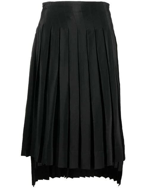 Buy Simone Rocha Pleated High Low Hem Skirt Black At Off