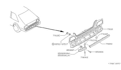 Rear Back Panel Fitting 1989 Nissan Stanza Sedan