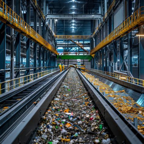 Premium Photo | Advanced Recycling Facility with Conveyor Belts