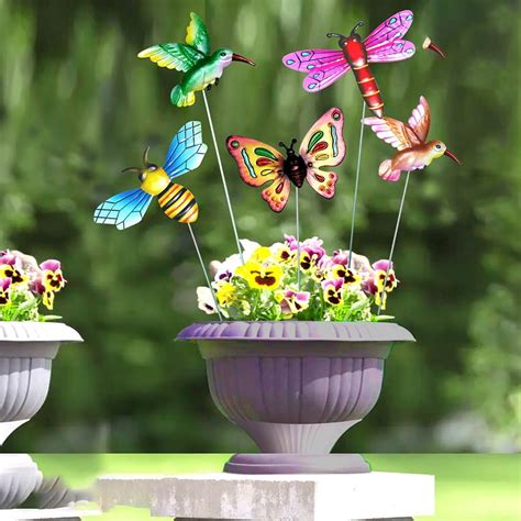 4pcs Colorful Butterfly Garden Stake Decor Garden Art Ornament Outdoor