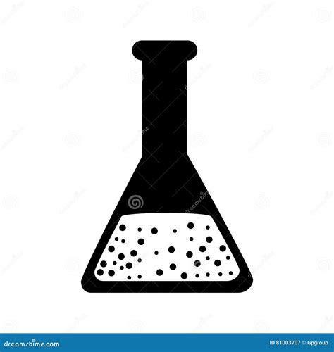 Black Silhouette Glass Beaker For Laboratory Stock Vector